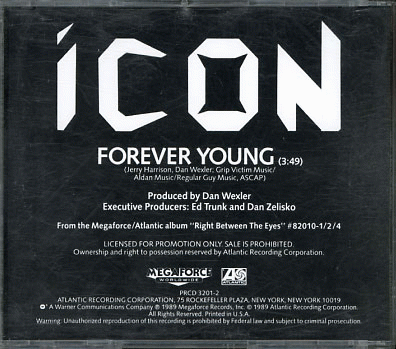 Icon (USA) : Forever Young (CD Single Promo)